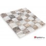 Patlatma Taş Duvar Gümüş Traverten-Beyaz Mermer 5x5 - DT1487